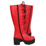 Red Cross High Top Lolita Platforms Punk Rock Chunky Heels Boots Creepers Shoes